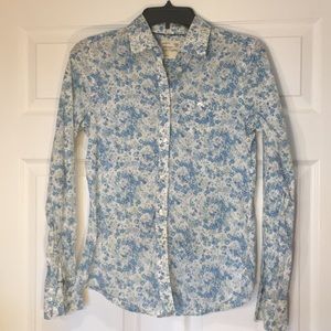 Blue Floral Button Down